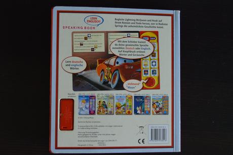 Detská hracia kniha cars v anj. a nem. jazyku, 