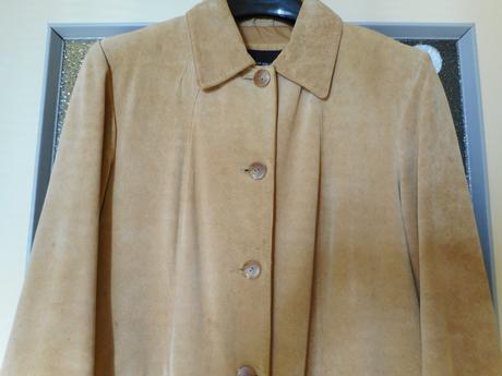 Dámsky jarný/jesenný kabát z prírodnej usne, 46