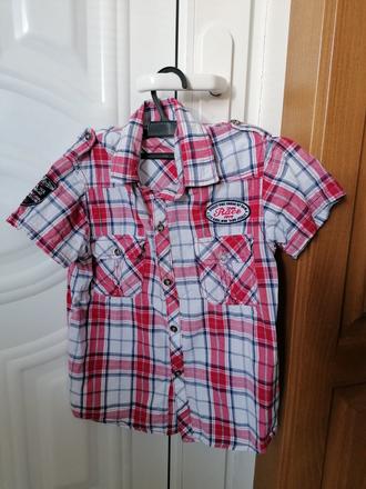 Chlapč. košeľa, červená, 140