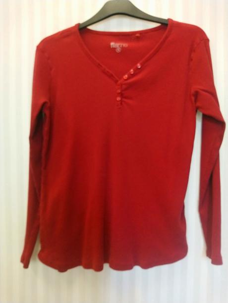 Dámsky tmavo červenený vrúbkovaný top, flame, xl, xl