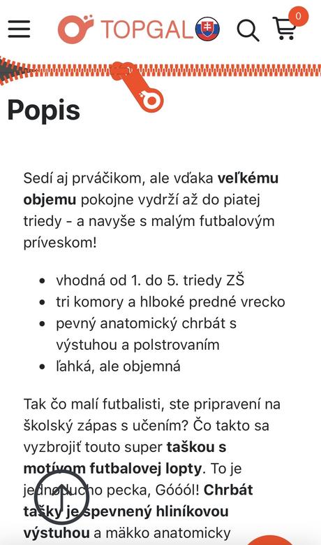 Skolska taska topgal,