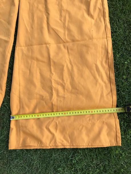 Horčicové široké nohavice, xl