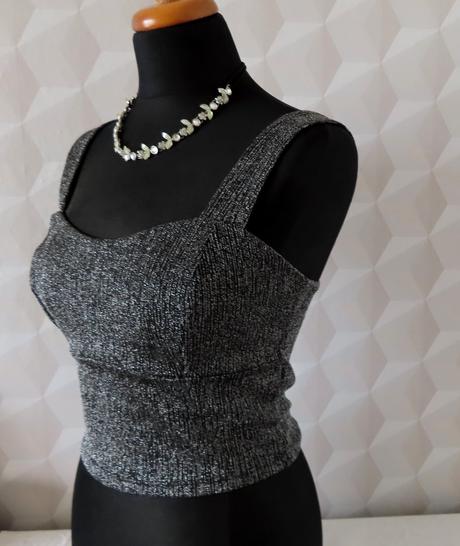 Terranova lurexový cropptop veľ.m + shein zadarmo, terranova,m
