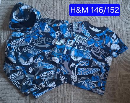 Mikina a tričko ježko sonic, h&m,146