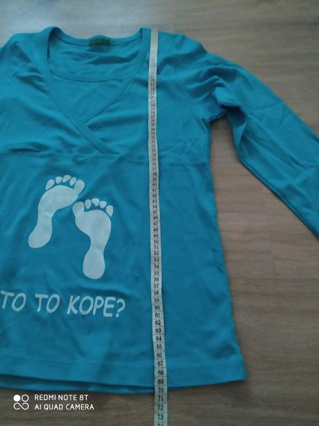 Modré tehotenské tričko s dlhým rukávom, l