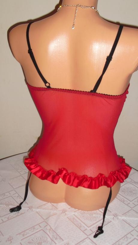 Sexy rouge korzetova kosielka, s