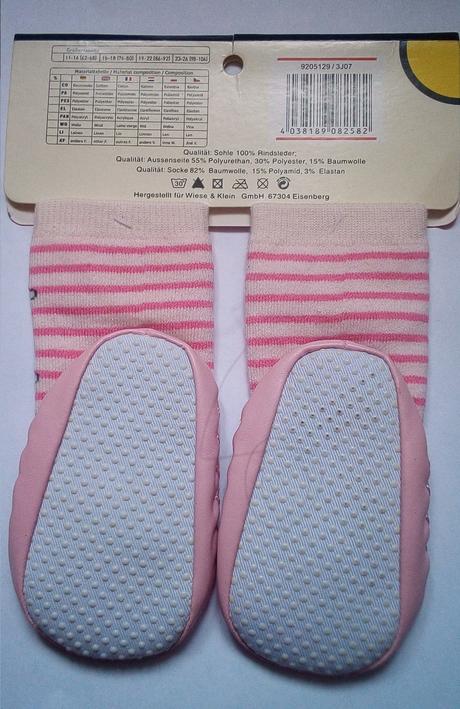 Baby ponožky s podrážkou a obrázkom macka ružové, 17 - 80
