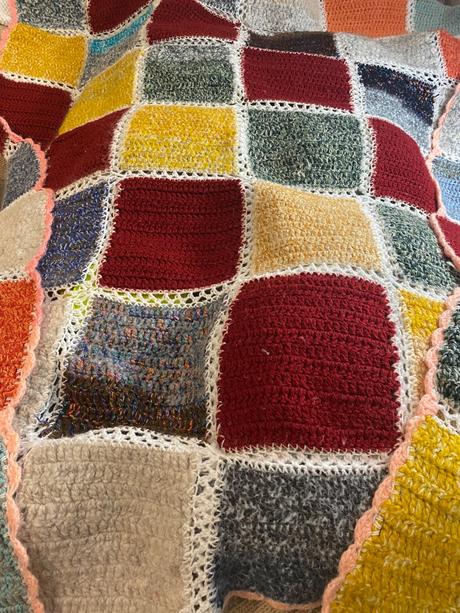 Krásna rôznofarebná ručne robená deka prikrývka 1,