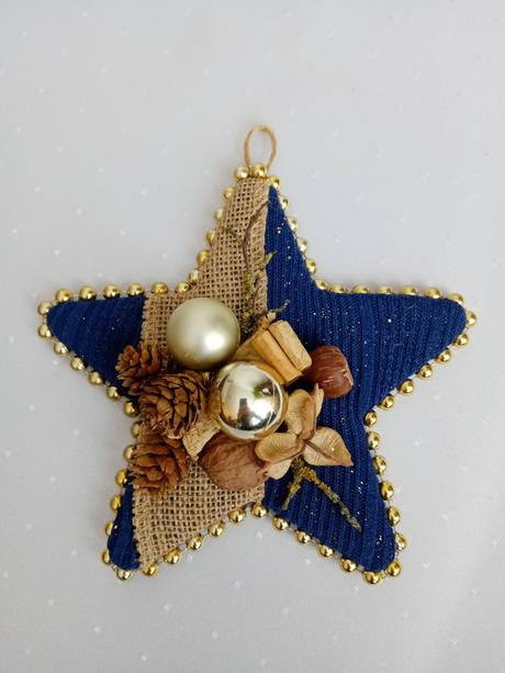 Vianočná hviezda - modrozlatá, 