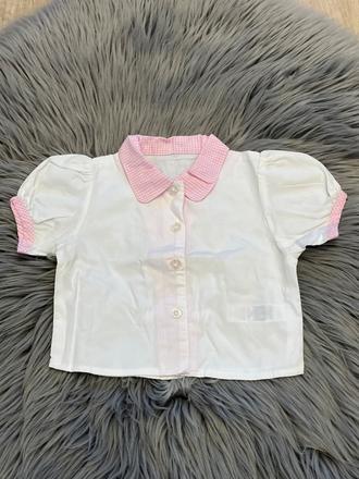 Dievčenská košeľa bielo ružová st.bernard (74), 74