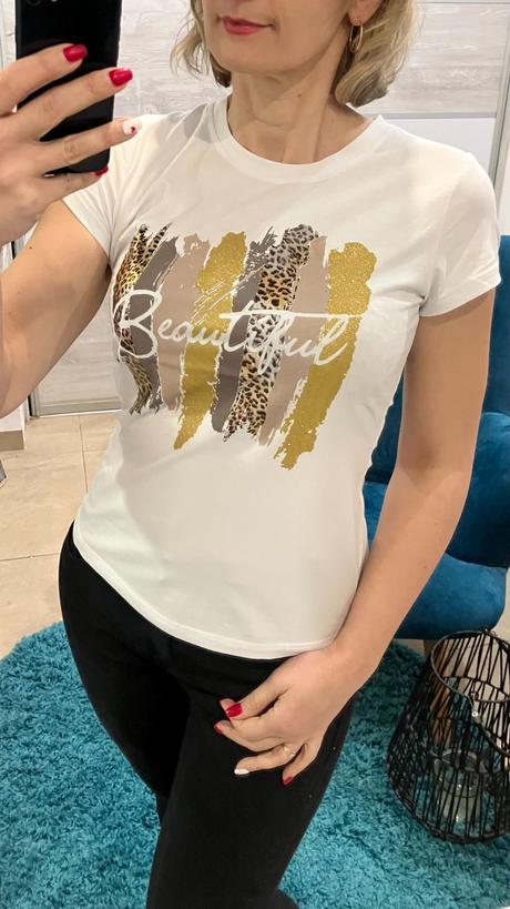 Dámske tričko s potlačou a nápisom beatiful, m / s