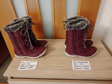 Dievč. zimné nepremokavé čižmy zn.quechua veľ.34, 34