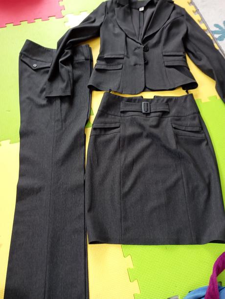 3dielny komplet, sako, sukňa, nohavice, s