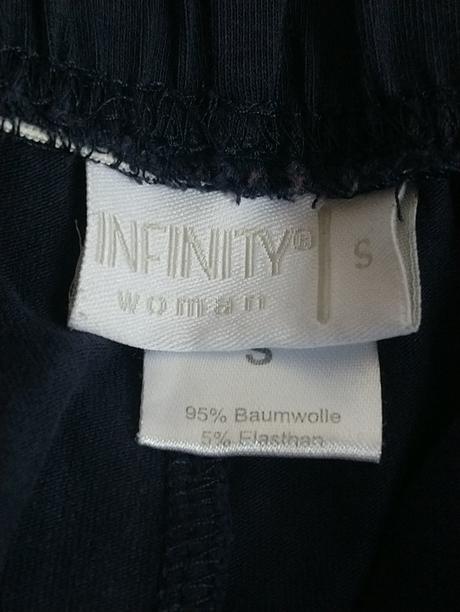 Elastické modré 3/4 legíny s nápisom, infinity, s