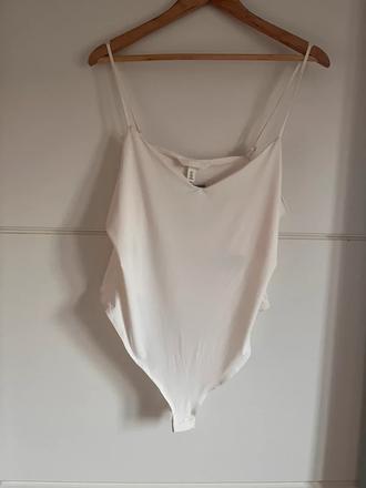 H&m krémovo biele elastické tielkové body l, h&m,l