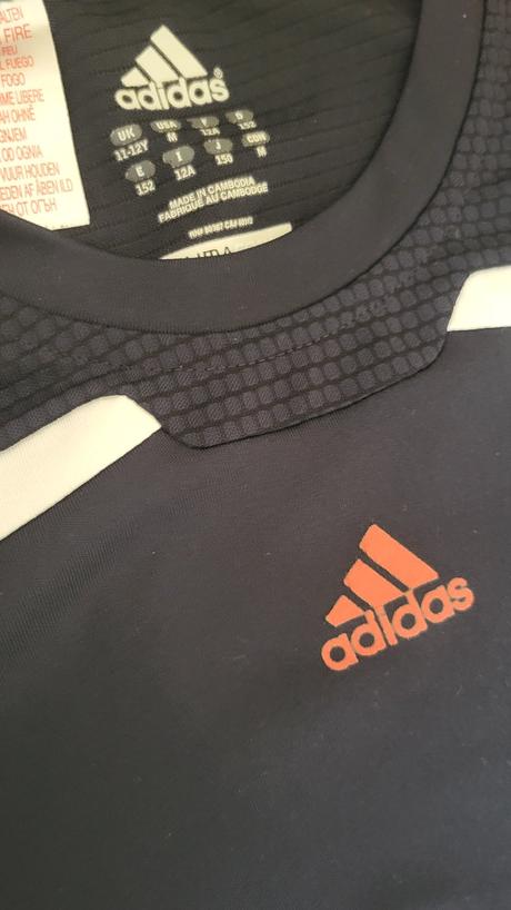 Čierno oranžové tričko, adidas,152