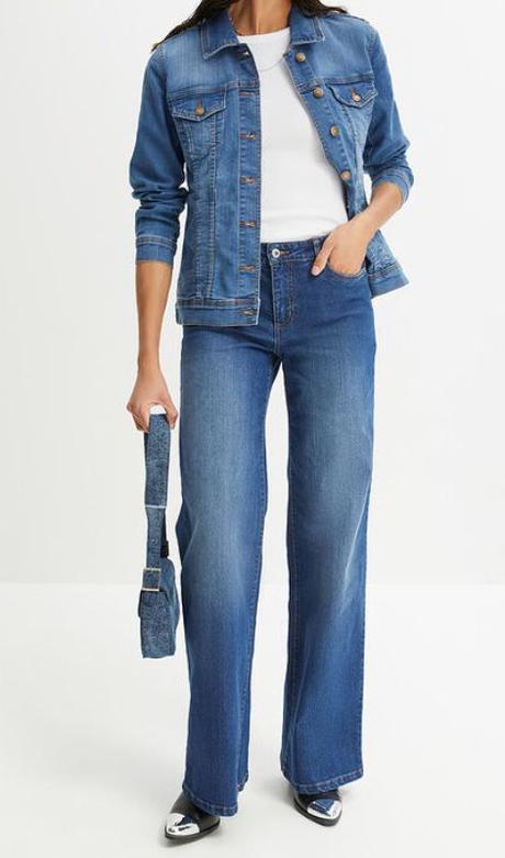 Džínsová bunda, strečová, bonprix,46