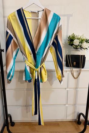 Zara saténová viazaná blúzka, zara,l