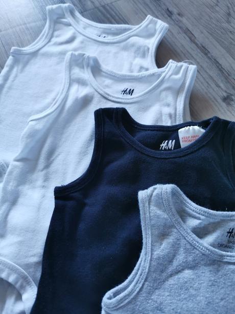 Čierne, biele, sivé tielka 4 kusy h&m, h&m,62