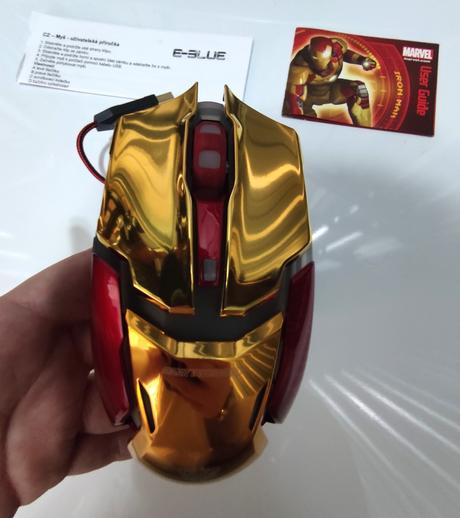 Marvel iron man armor herná usb myš e-blue,