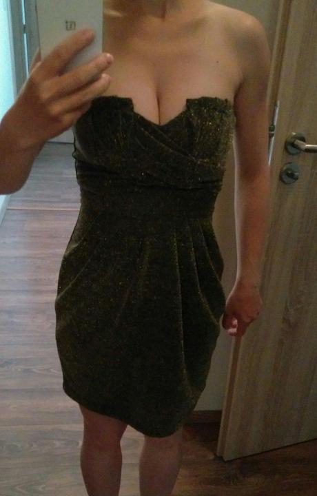 Čierno-zlaté šaty h&m, h&m,xs