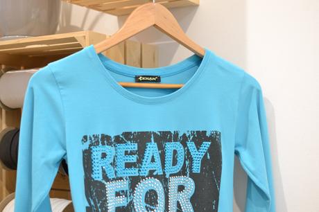 Tyrkysové tričko s dlhým rukávom s, s