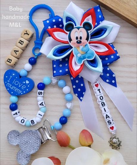 Šnúrka na cumlik a mašla na kočík disney,