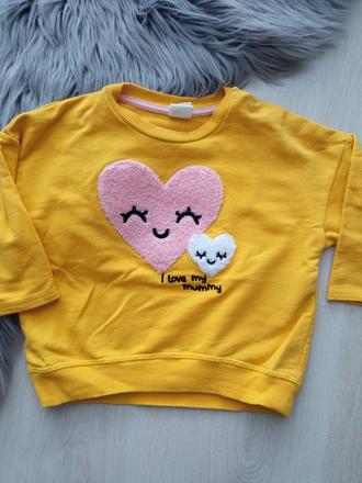 Dievčenská mikina so srdiečkami h&m (80), h&m,80