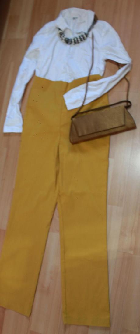 Siroke nohavice vysoky pas, l