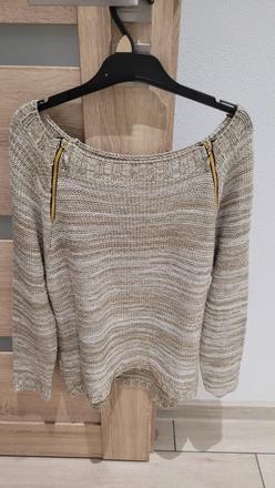 Sivý melírovaný pulover, m