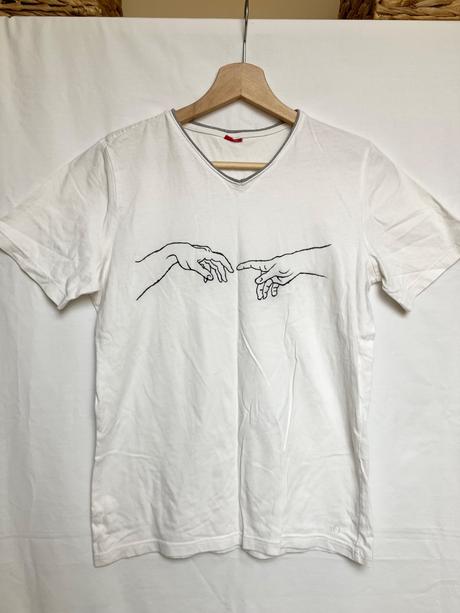 The creation of adam ručne maľované tričko, m