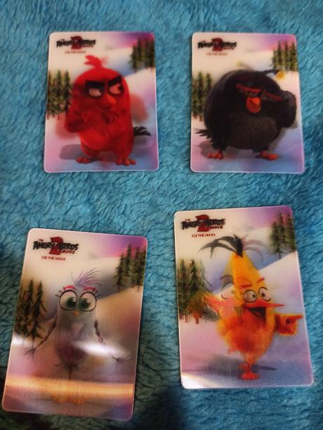 -angry birds, 4 karty, malo hrane, 