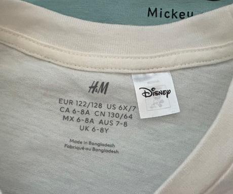 3x h&m mickey tričko 122/128, h&m,128