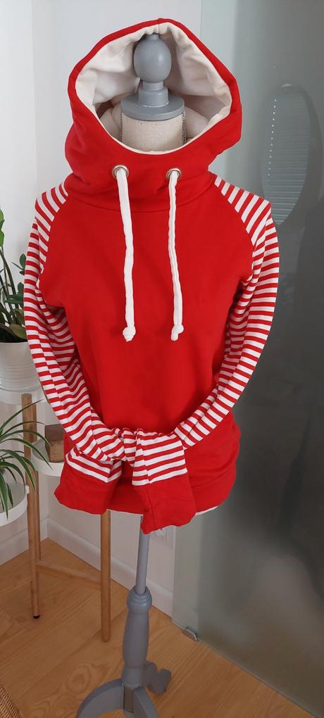 Mikina z fleru slowfashion malinova, s