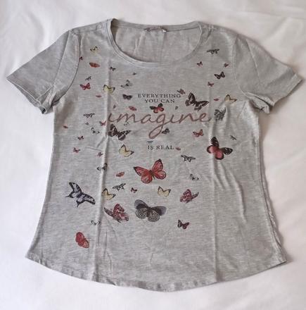 Tričko s nápisom a motýlikmi, orsay,s