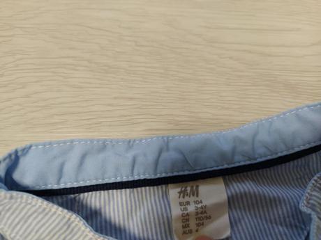 Pruzkovana košieľka. veľ 3-4 roky, h&m,104
