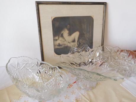 Lisované sklo mysy na ovocie, 