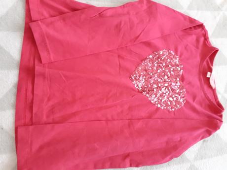 Dievcensky ruzovy pulover so srdieckom, ovs,128