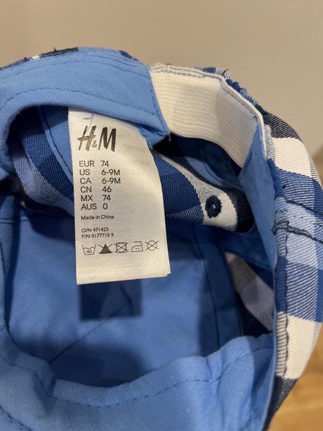Károvana siltacka s rovným šiltom, h&m,74