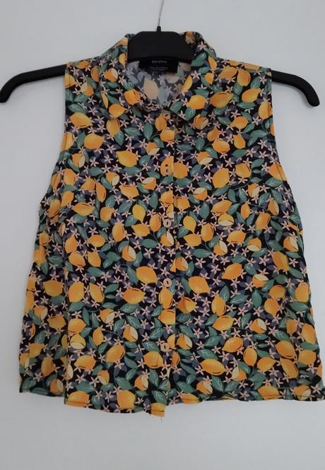 Crop blúzka s citrónmi bershka, bershka,s