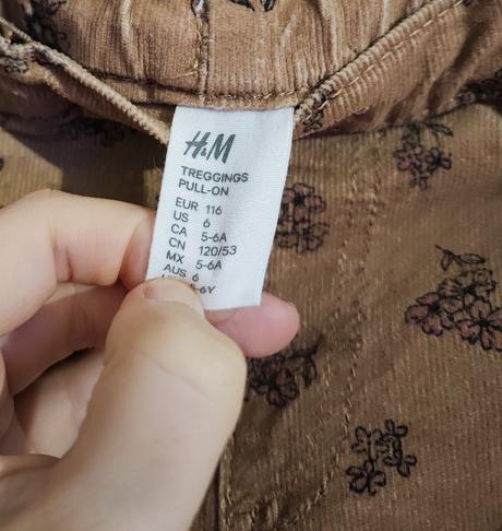 Menčestrové nohavice h&m, h&m,116