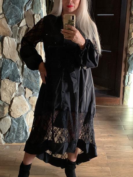 Cierne spolocenske zanovne saty, 42 / 44 / l / xl