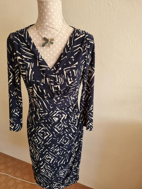 Modro-biele elastické šaty ralph lauren veľ. s, ralph lauren,s