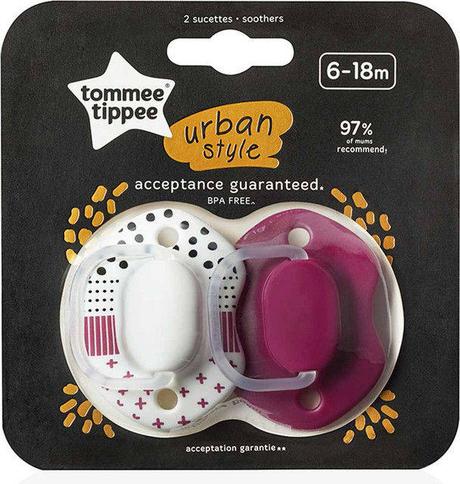 Tommee tippee cumlík urban style girl 6-18 m, 2 ks, tommee tippee