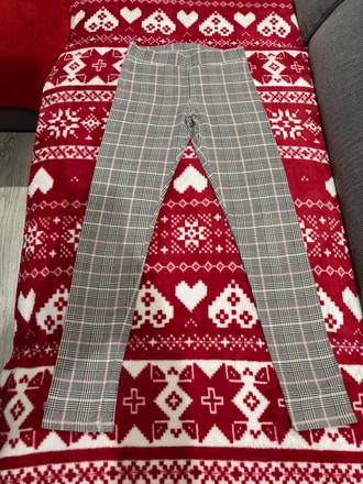 H&m-kockovane elasticke nohavice, h&m,152