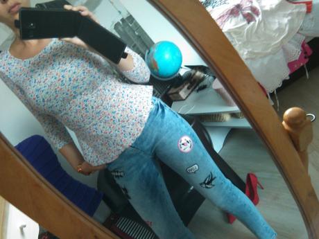 Bik bok kvetinový peplum top, s