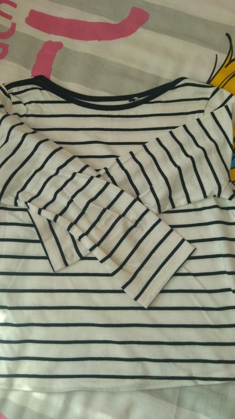 Pekné pružkovane tričko 3/4 rukav, c&a,128