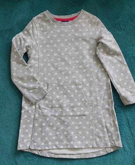 Sivé šaty s bielymi bodkami 98/104, lupilu,98