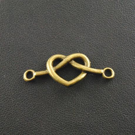 Prívesok - konektor zapletené srdce 33x14mm bronz, 