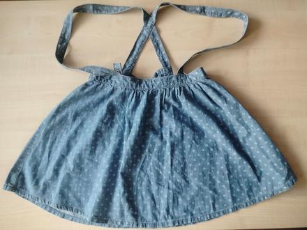 Bodkovaná suknička s trakmi, h&m,140